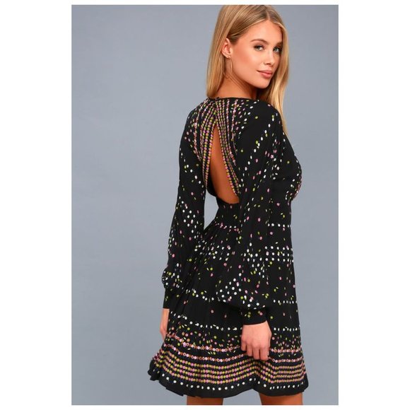 014 FREE PEOPLE Coryn Long Sleeve Mini Dress sz 6 Women's - Picture 14 of 16